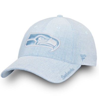 Women's Seattle Seahawks NFL Pro Line by Fanatics Branded Light Blue Spring Chambray Adjustable Hat 2855626
